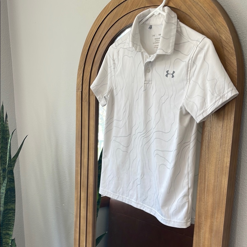 Under Armour Youth White Golf Polo